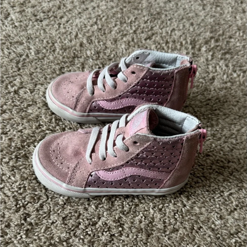 Vans Toddler girls pink heart sneakers shoes size 6 - Picture 7 of 15
